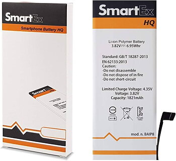 Smartex® Batteri kompatibel med iPhone 8 | Kapacitet 1821 mAh | Ersättningsbatteri utan laddningscykler