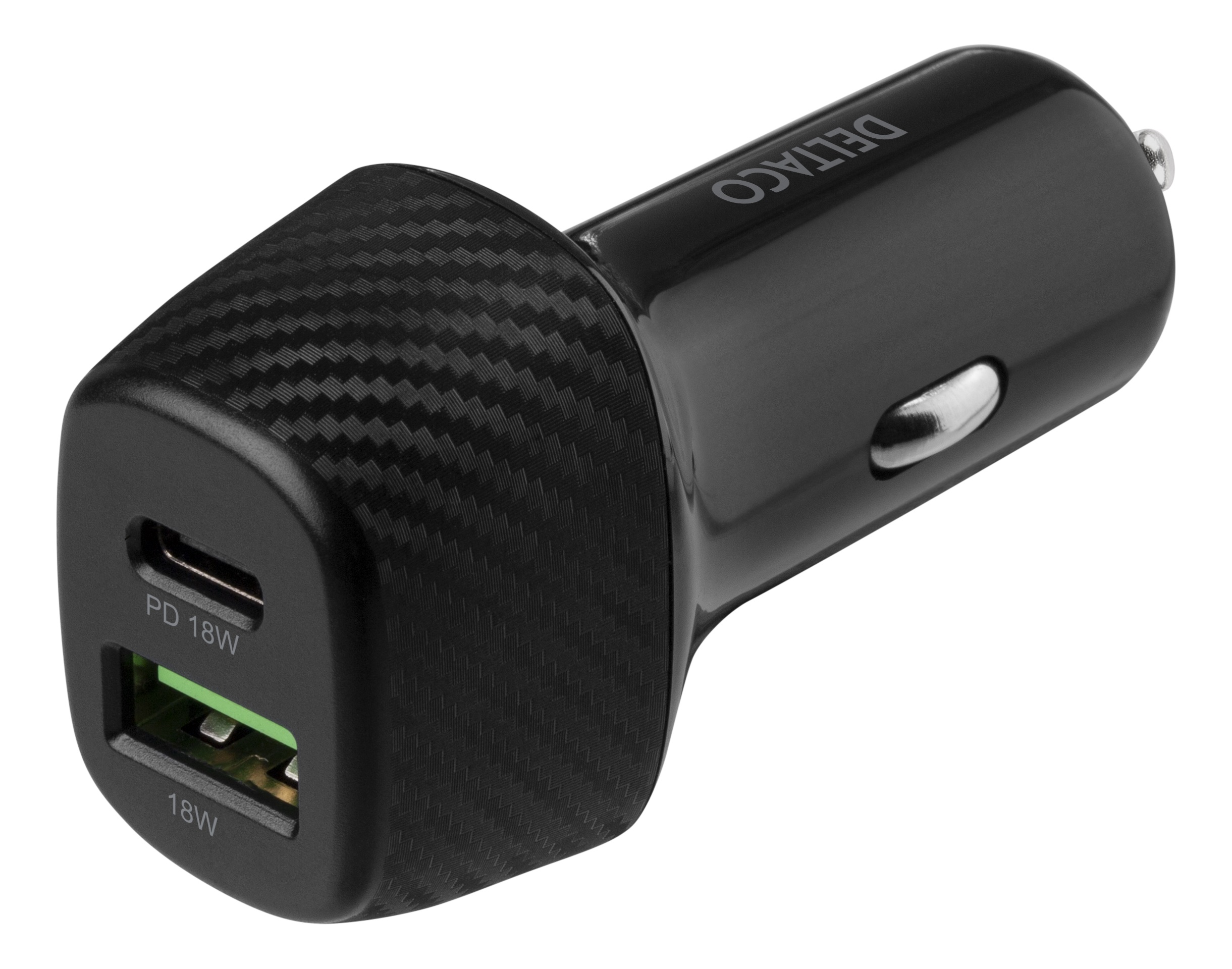 (USBC-CAR120 )12/24 V billadare med snabbladdning och dubbla USB-portar (USB-A & USB-C), 36W