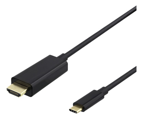 USB-C till HDMI kabel, 3M, 4K, HDCP 2,2, 3D, Svart