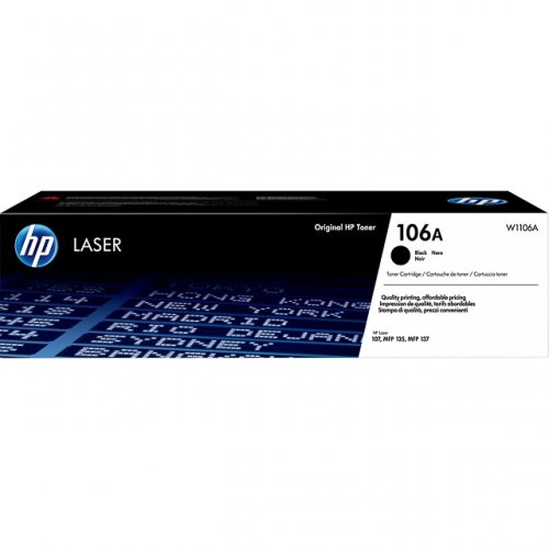 HP 106A Black Original Laser Toner Cartridge, svart 1 000 sidor