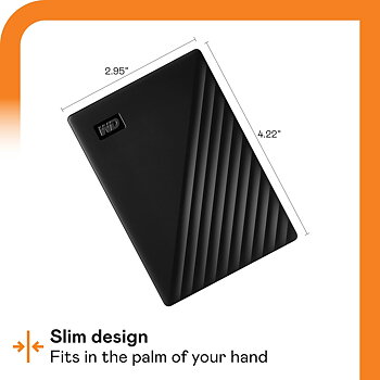 WD WDBYVG0020BBK-WESN My Passport Extern Bärbar Hårddisk med Lösenordsskydd, 2 TB, Svart