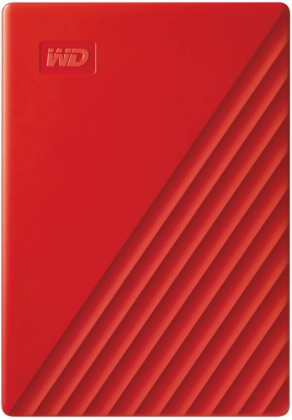 WD WDBYVG0020BRD-WESN My Passport Extern Bärbar Hårddisk med Lösenordsskydd, 2 TB, Röd