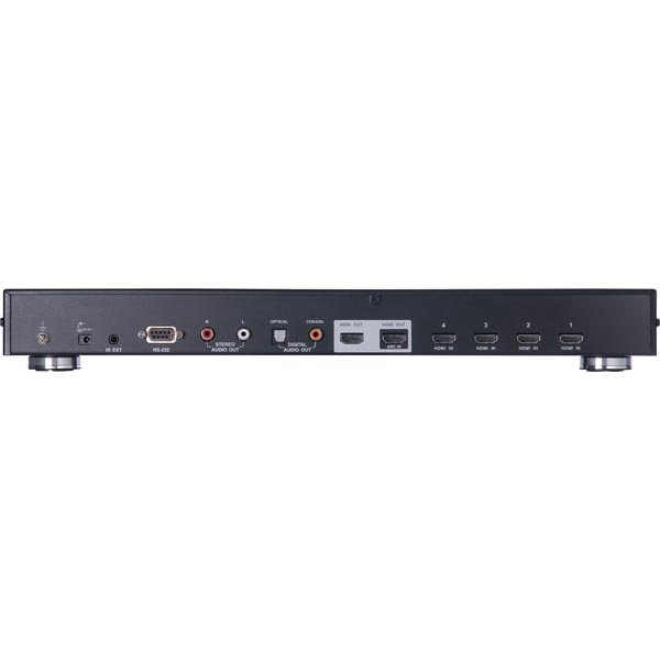 ATEN HDMI-switch, fyra ingångar till två utgångar, 19-pin ho, fjärrkontroll, OSD, 1080p, svart Splitter