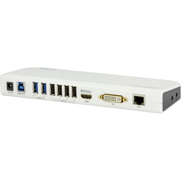 USB 3.0 Universal Docking Station Dual Video VGA/DVI/1080P HDMI 5Gbps Superspeed, (Docka / Portreplicator)