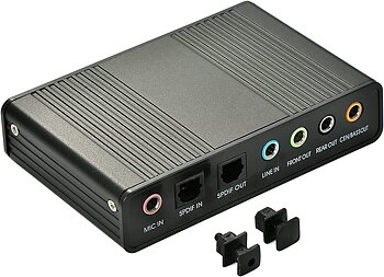 (X000UVM8RZ )Ljudkort, 6-kanals externt ljudkort USB 2.0 extern 5.1 surroundljud optisk S/PDIF-ljudkortsadapter för PC bärbar dator inspelning kompatibel med Windows 10/8/7/XP (svart)