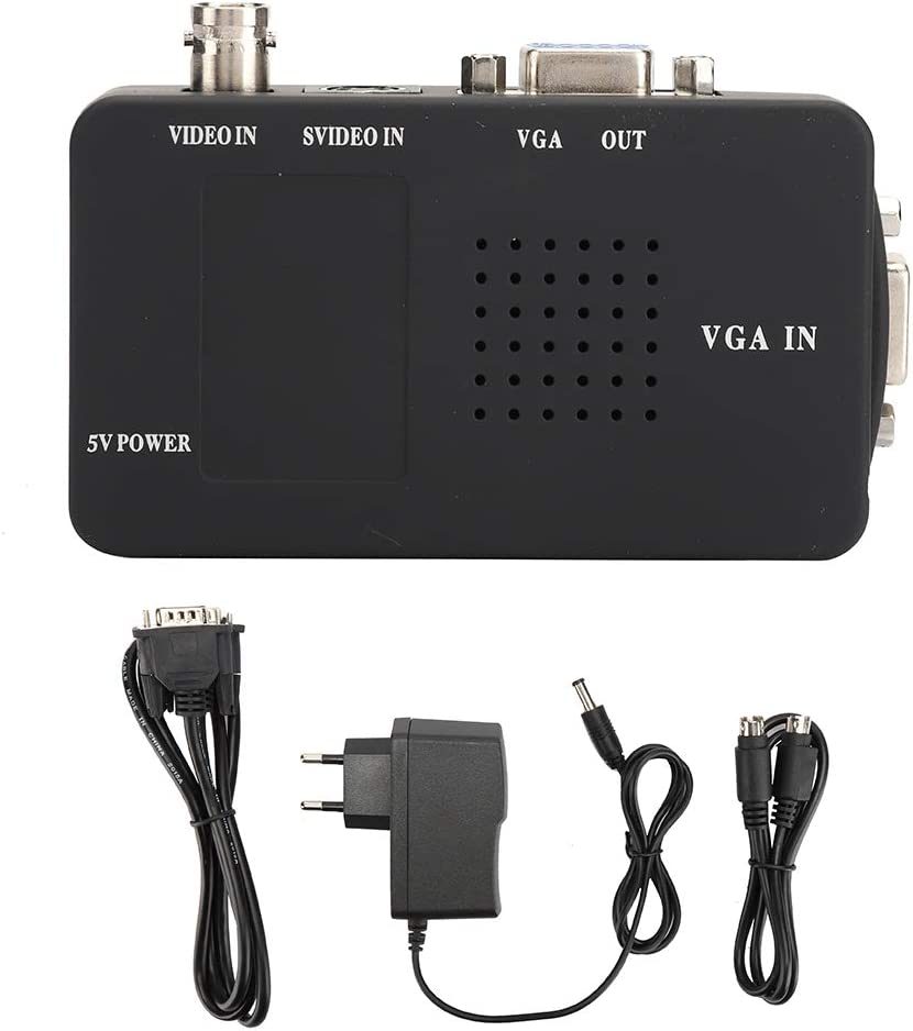 Converter Adapter BNC S-video till VGA HD Converter Adapter för dator PC-skärm EU-kontakt