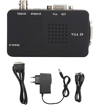 Converter Adapter BNC S-video till VGA HD Converter Adapter för dator PC-skärm EU-kontakt