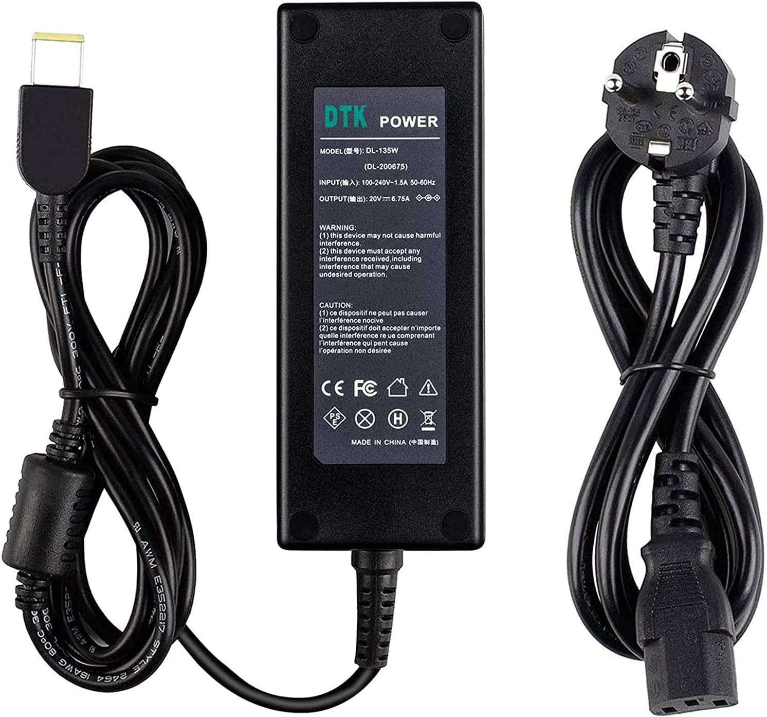 (X001HG80OH) DTK AC laddare för Lenovo Legion bärbar dator135W, 20V/6,75A