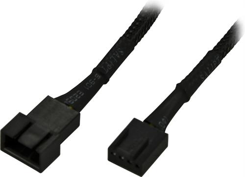 (X001IQ3YKL) Fläkt Förlängning ström kabel för 4-pins PWM-fläktar 26cm, Hane till Hona svart