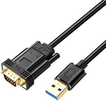 (X001KH4LPF) USB till VGA-adapterkabel, USB 3.0 till VGA hane till hane sladd 1080P @ 60Hz, kompatibel med Windows XP/Vista/10/8.1/8/7 (1 m)