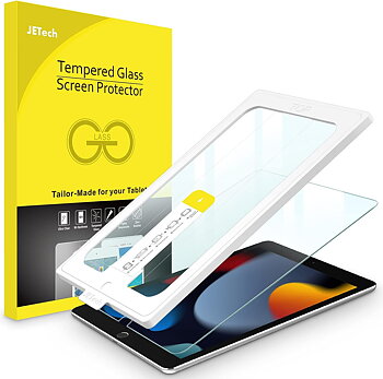 (X001KJ3R5X )JETech En beröring Installera Skärmskydd för iPad 10,2 Tum (9:e/8:e/7:e Generationen, 2021/2020/2019), Screen Protector Härdat Glas Film med Automatisk Justering Verktygssats, HD Klar