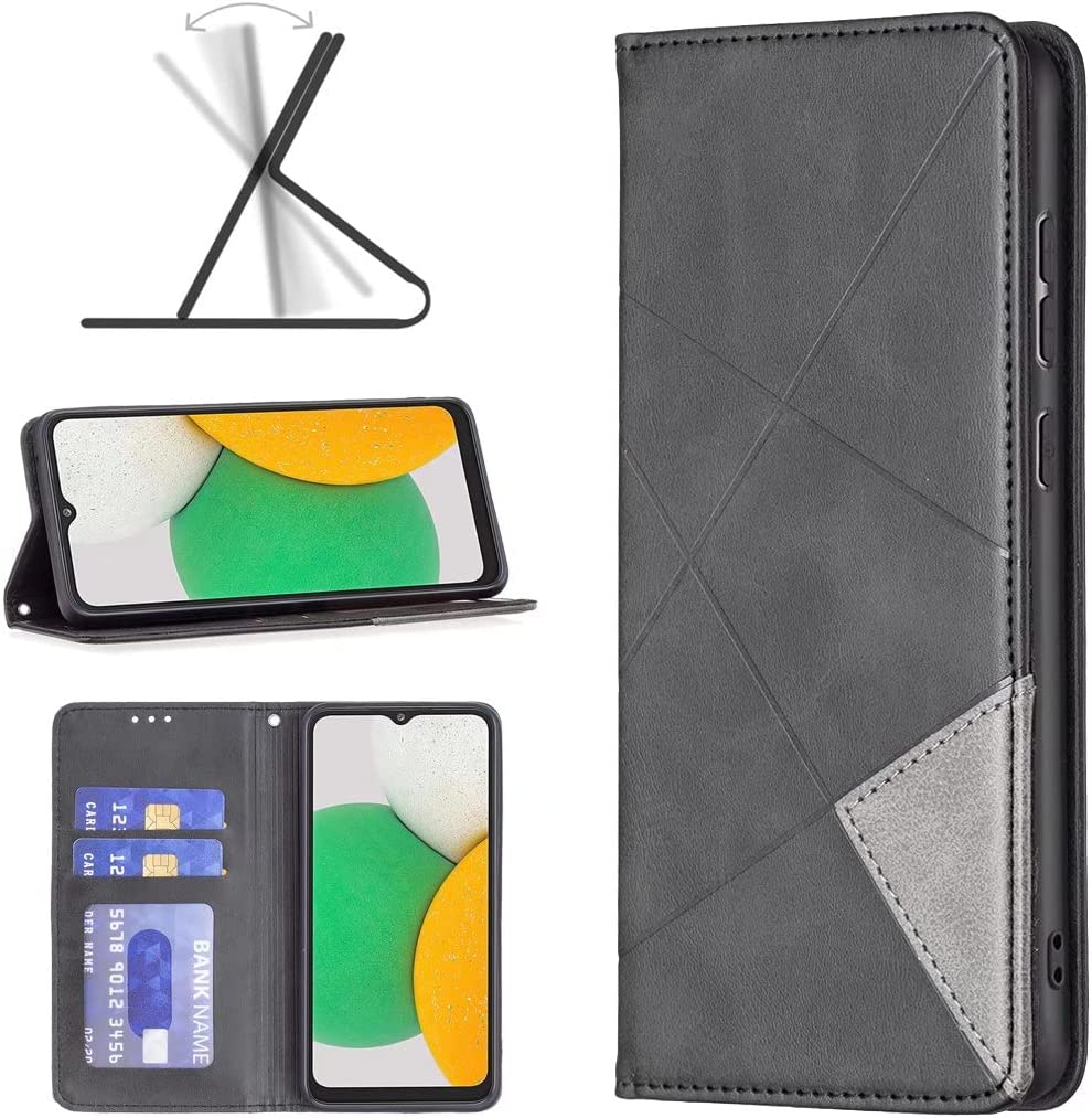 ESONG Fodral för iPhone 14 plus,högklassigt läder flip plånbok telefonfodral med Korthållare,vikbart ställ,stötsäkert plånboksfodral,Magnetisk mobilfodral case[Fullständigt 360Skydd] -svart
