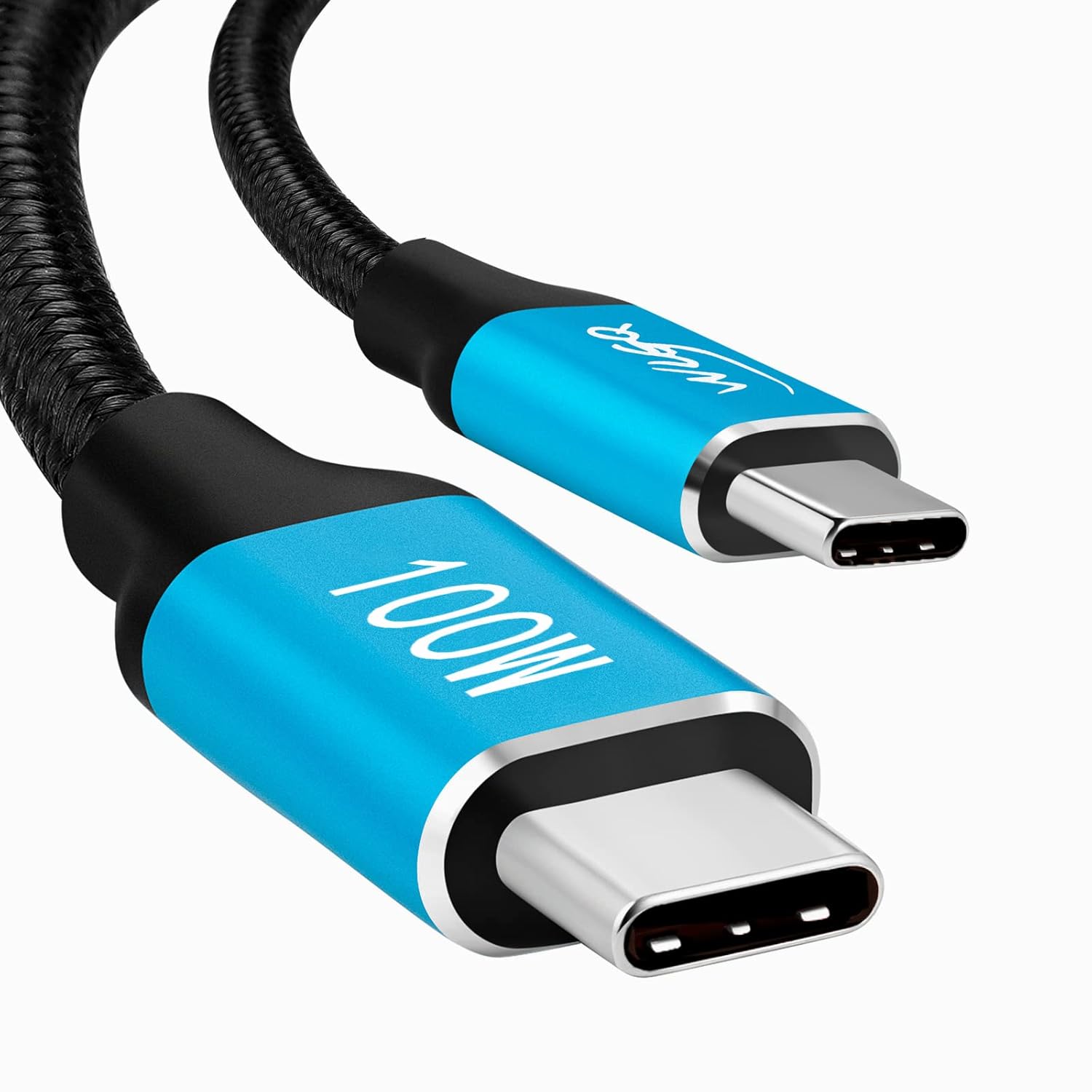 (X001NBTQ6H)WLGQ USB C till USB C-kabel, hane/ hane,  PD, 100 W, 0,5 m, typ C till typ C-kabel, snabbladdningskabel, typ C, 20 V, 5 A, nylonfläta