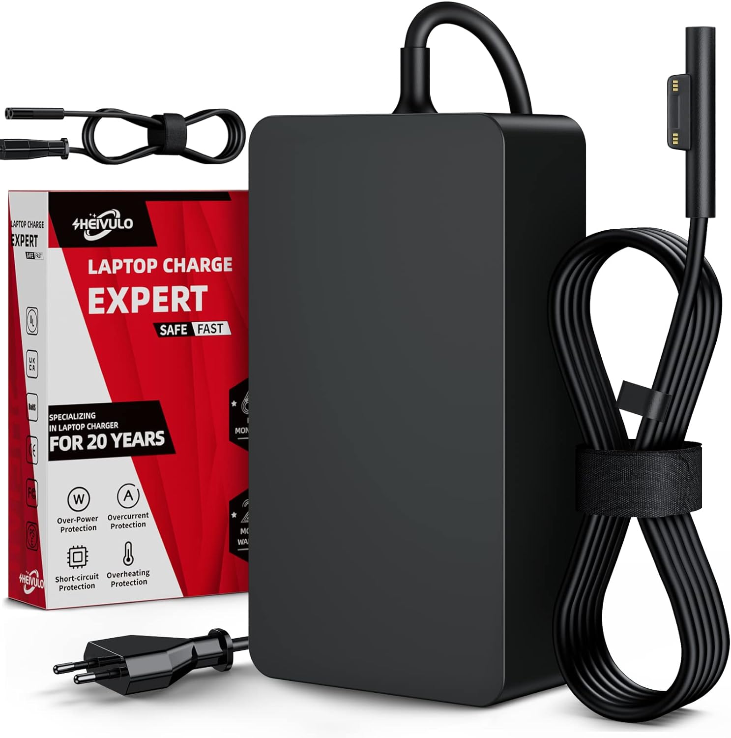 (X001O44X2P )Surface Pro Laddare 65W 15V 4A Microsoft Surface Pro 8/7/6/5/4/3/X Windows Surface Laptop 4/3/2/1 Surface Go Tablet Surface Book 3/2/1 Support 1706,1866,1796,1724,1625,1867,1735,1800 Strömförsörjning
