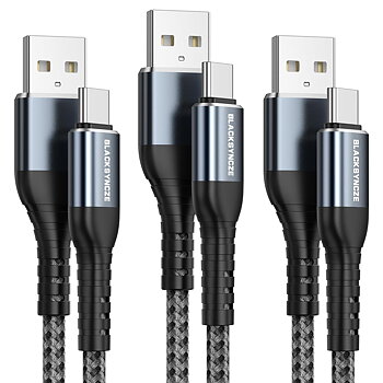 (X001S1PO9P)BLACKSYNCZE USB C-kabel 3,1 till USB A snabbladdning USB C-kabel USB C flätad USB-kabel typ C , 1M