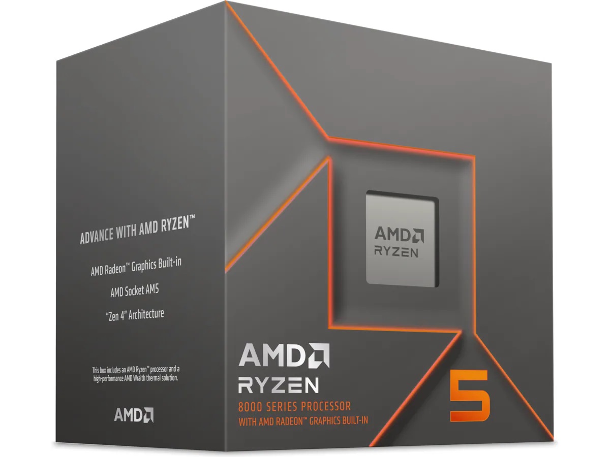 AMD Ryzen 5 8500G CPU, Socket-AM5, 6-Core, 12-Thread, 3.7/5.0GHz, 65W, inkl. kylare