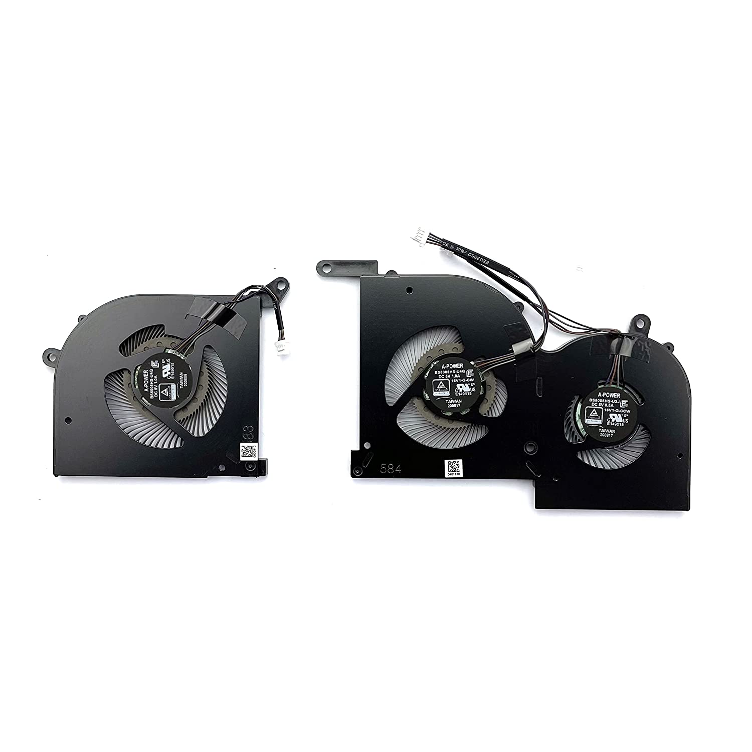 CPU+GPU Cooling Fan Replacement for MSI GS66 WS66 Stealth 10SD 10SE 10SF 10SFS 10SGS,10UG 10UH 10UE MS-16V1 MS-16V2 MS-16V3 BS5005HS-U4Q BS5005HS-U4J 16V1-G-CW 16V1-G-CCW DC5V 1.0A Fan Pair Fans (Ny)
