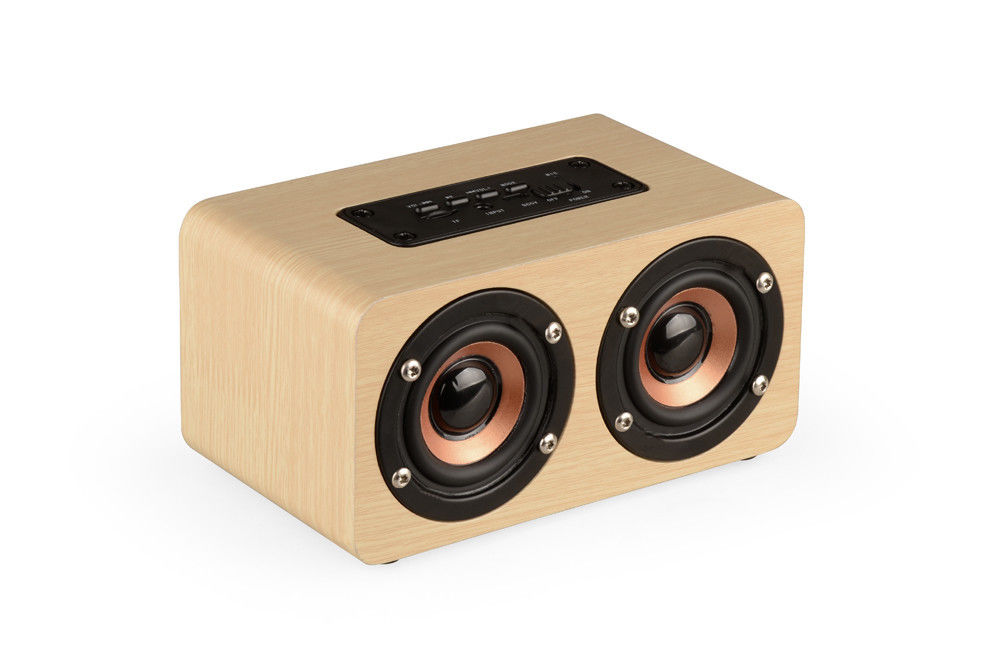 Wooden Portable Bluetooth Speaker Wireless Retro 3D Bluetooth Speaker+USB Cable [Beige (Bluetooth Speaker)]   , Bluetooth högtalare