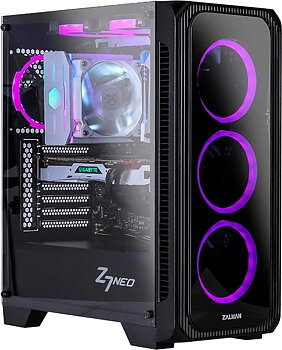 Zalman Z7 NEO, Läckert chassi med front- och sidopanel i glas, ATX, microATX och Mini-ITX