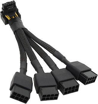 (1500344814) MABSSI För GPU RTX4090 RTX4080 4X8-Stift PCI-E Till 16-Stifts Grafikkort Strömkabel Bytestillbehör 12VHPWR- 90-Graders Armbågskabel