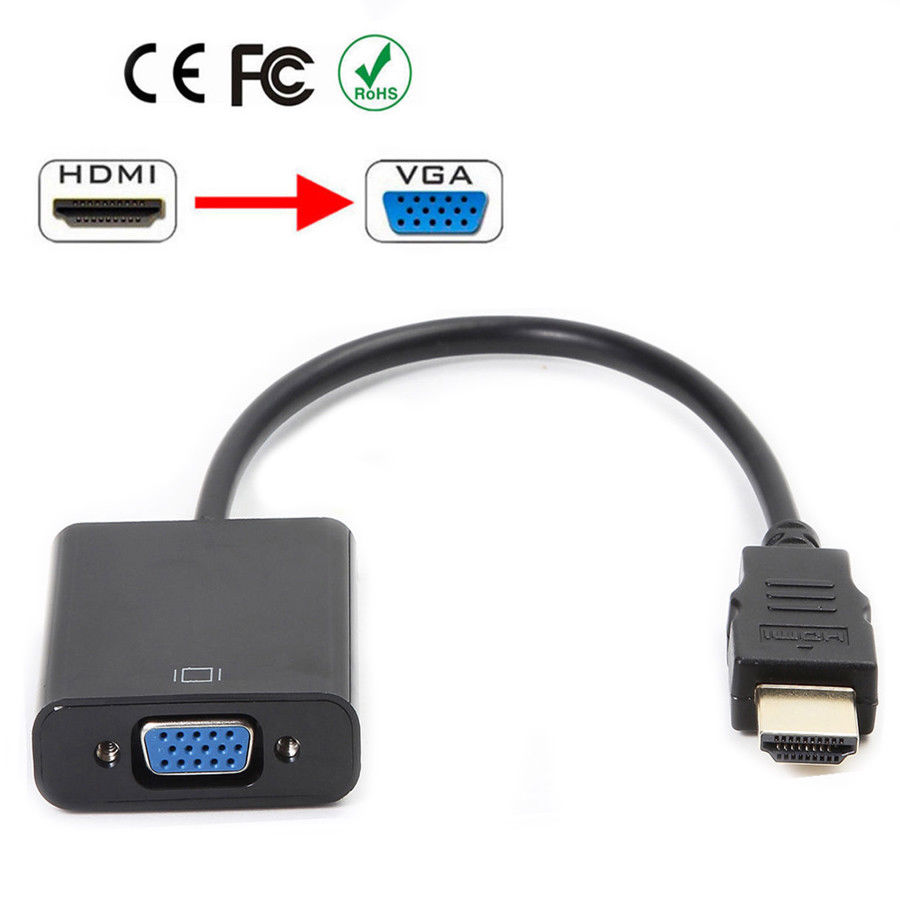 (153233160822 )1080P HDMI Male to VGA Female Video Cable Cord Converter Adapter For PC HDTV New [Black]
