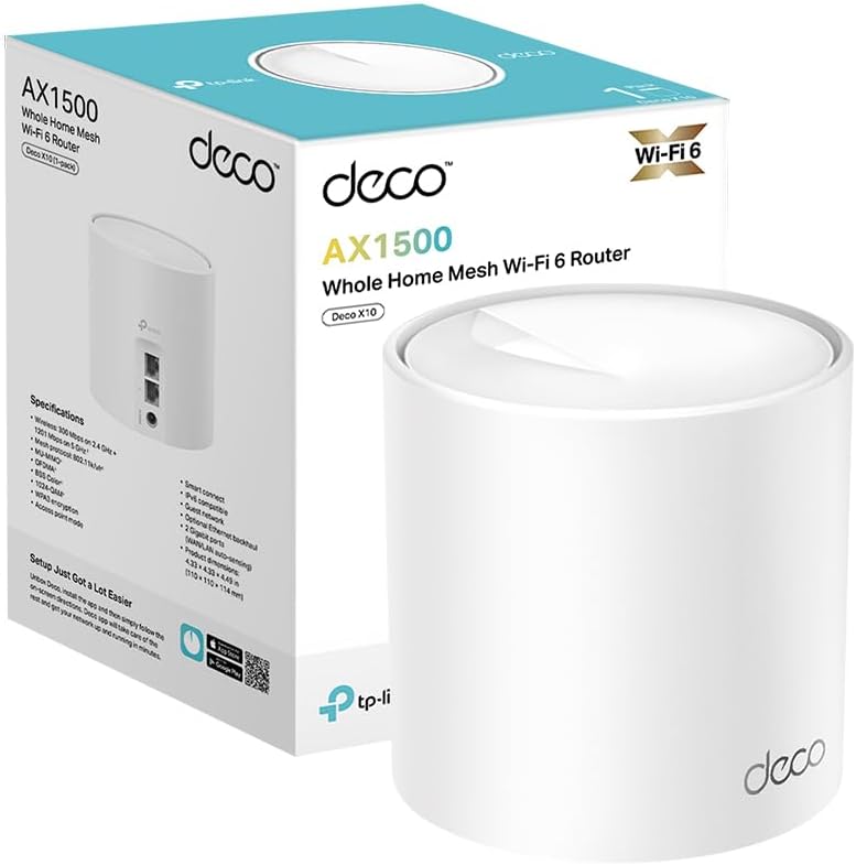 TP-Link Deco X10(1-pack) AX1500 Whole Home Mesh Wi-Fi 6-enhet