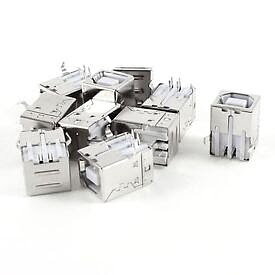 USB Female Type-B Jack 4-Pin 90 Degree PCB DIP Socket Connector L6, Kontaktdon honna