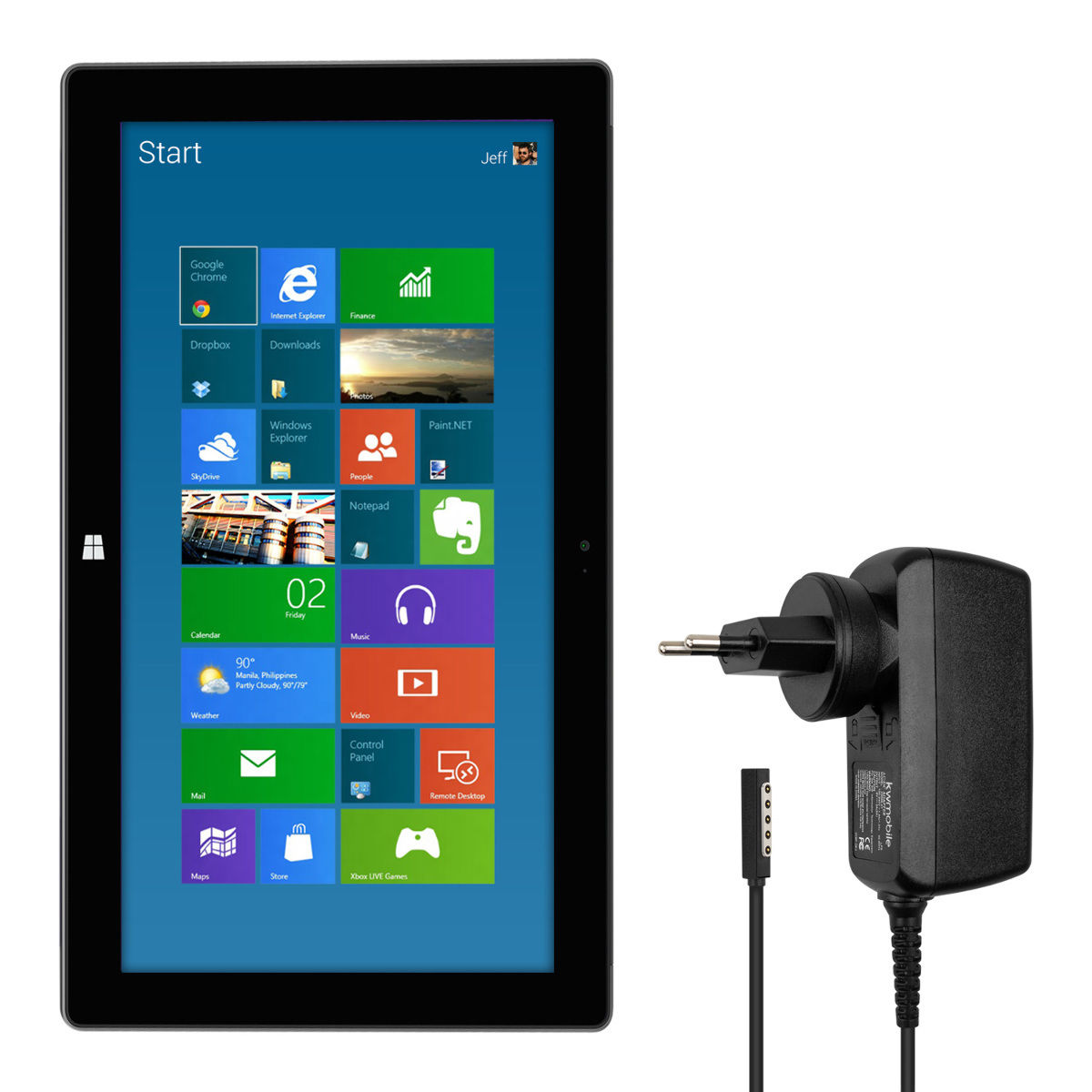kwmobile CHARGER 5 PIN FOR MICROSOFT SURFACE PRO 2 BLACK CHARGING CABLE TABLET