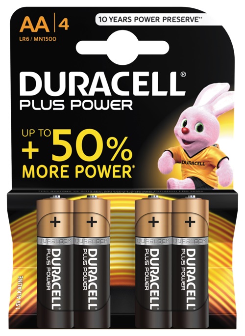 Duracell Ultra Power AA Batterier, 4-Pack, alkaliska, long-life, svart LR6/MX1500