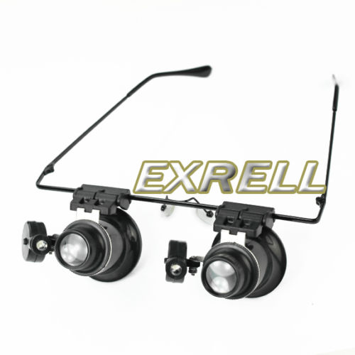 (290926330160 )20X Watch Repair Magnifier Magnifying Eye Glasses Loupe Lens Type With LED Lamp