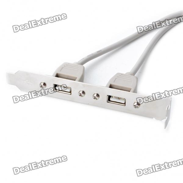 2 USB 2.0 Ports Expansion Rear Panel Bracket Cable Cord(Full längd)(OBS 2portar)