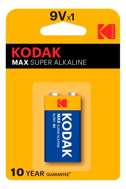 Kodak MAX alkaline 9V batteri, 6LR61(1 pack)