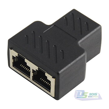 (321923724048 )Ethernet RJ45 Female 1 to 2 Female Network Y Splitter LAN Connector Adapter New