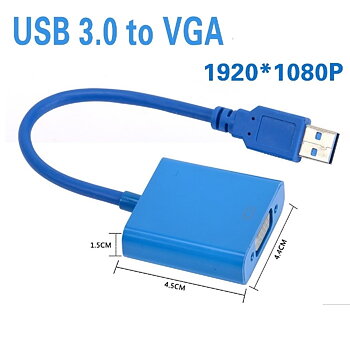 (391091255113) USB 3.0 to VGA Video Graphic Card Display External Cable Adapter for Windows 7 8