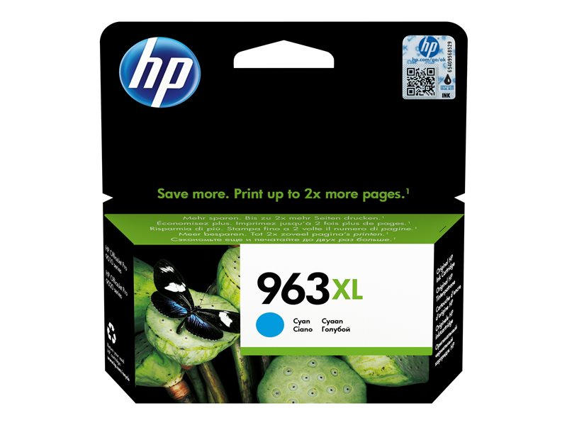 HP 963XL - Lång livslängd - Cyan - original - bläckpatron