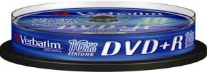 Verbatim 43498, DVD+R, 16X, skivor 10-pack,