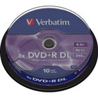 VERBATIM 43666  DVD+R Dual Layer, General 8,5GB, 8x, CakeBox, 10Pak