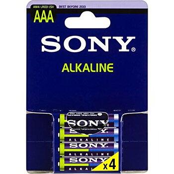 Sony Batteri LR03(AAA), 4st i förpakningen, Alkaline 1,5V,