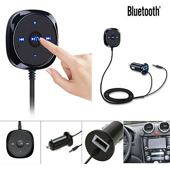 Bluetooth Receiver BT to Aux Adapter Car Audio Kit w/3.5mm Dongle USB Charger RF