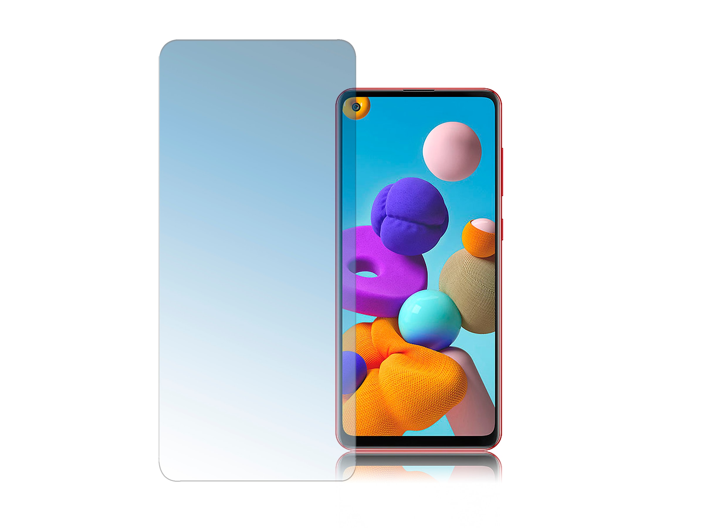 Galaxy A21s 4Smarts Skärmskydd, Gjord i härdad glas, enkel montering