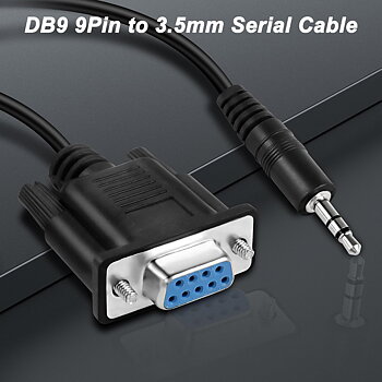 MEIRIYFA DB9 till 3,5 mm seriell kabel, RS232 DB9 9-stiftskontakt till DC 3,5 mm (1/8 tum) TRS stereokontakt seriell datakabel – 1,8 m (DB9 Vrouwelijk)