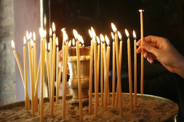 narrow light yellow color of paraffin wax, 1kg, the one used in Orthodox church. - 2
