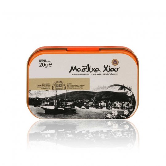 Greek Natural Chios Mastic Mastiha Medium Tears 20g P.D.O. metall box