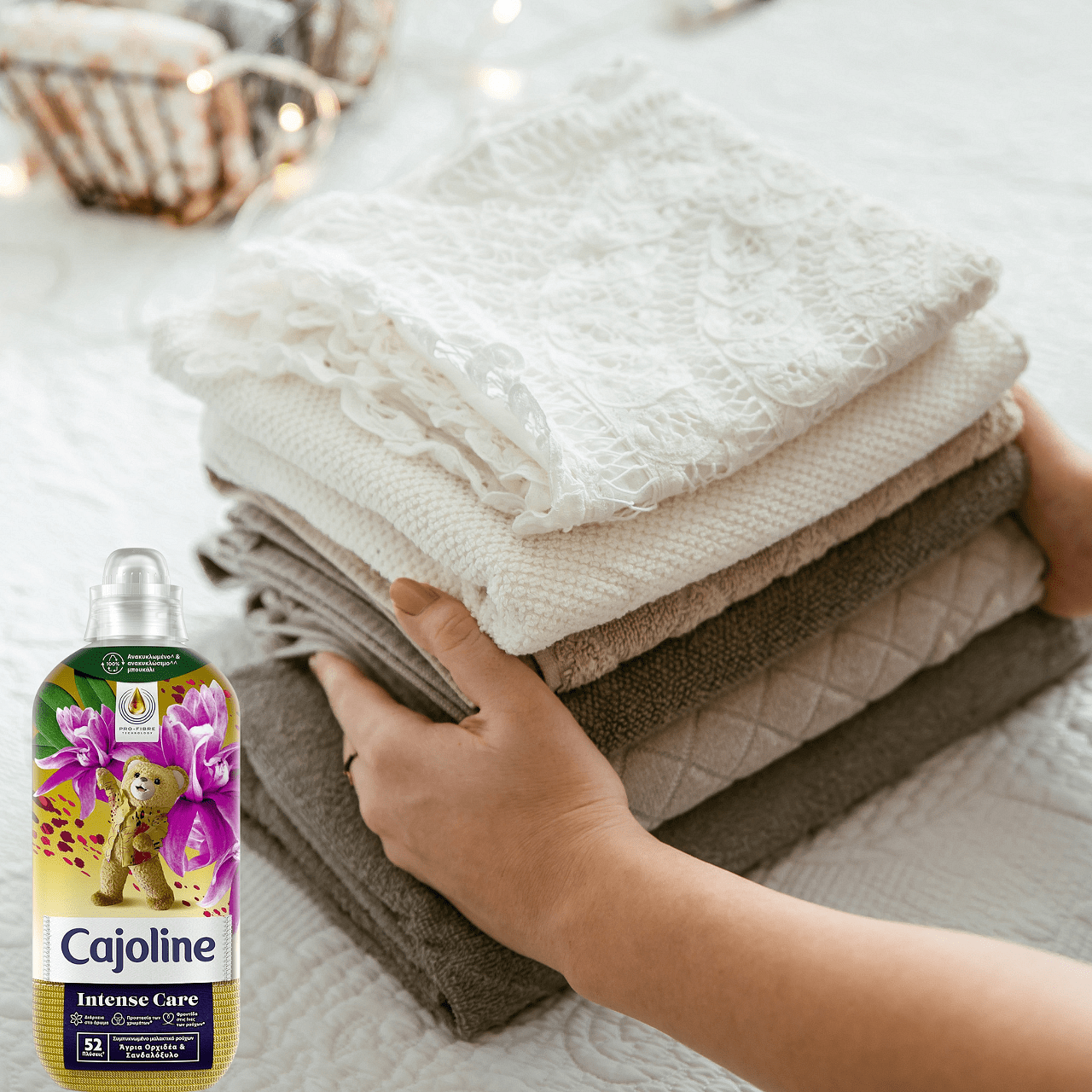 cajoline intese care 52 wash, Concentrated fabric softener, 1096ml, Sandalo &amp; Orhidea, gold - 2