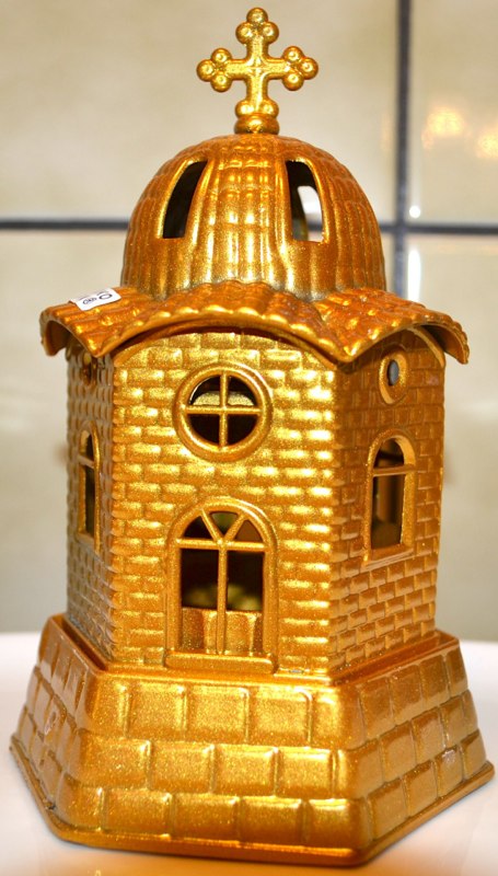 Lykta guld färg, metall, kyrka modell - 2