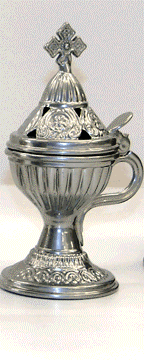 Hållare till rökelse silver, metall - 2