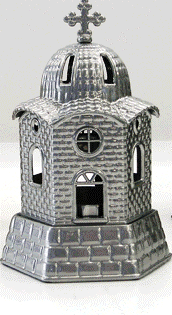 Lantern silver, metal church - 2