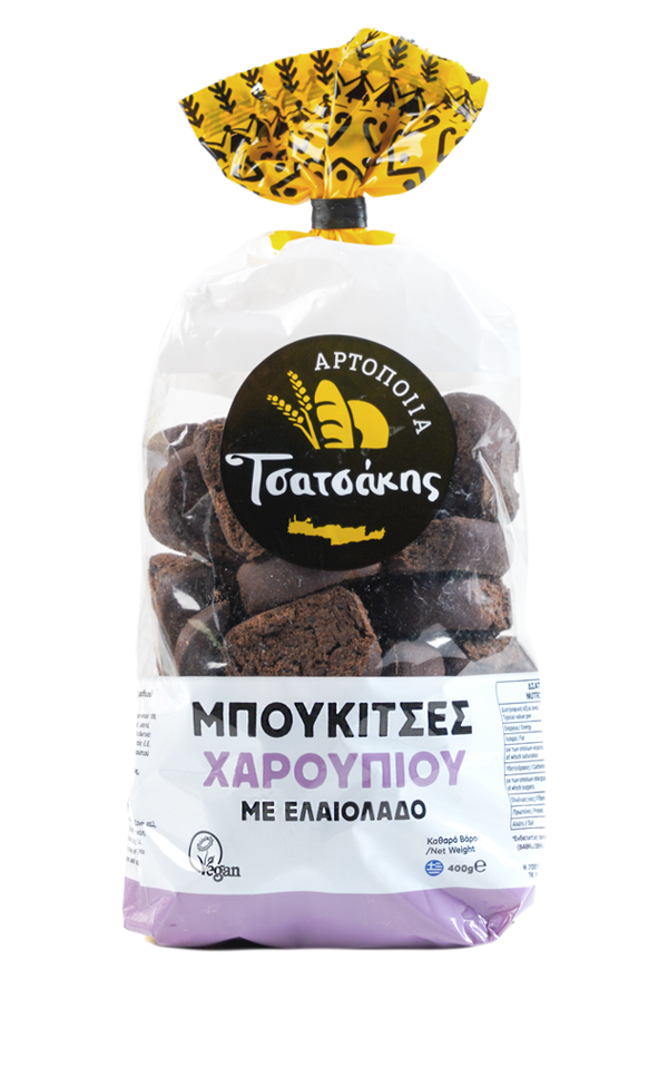 mini olive oil crusts - 400g, with carob, tsatsakis