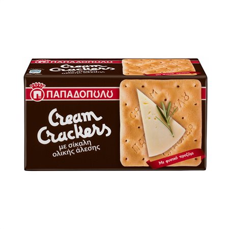 CREAM CRACKERS wholemeal rye 175g, Papadopoulou brown
