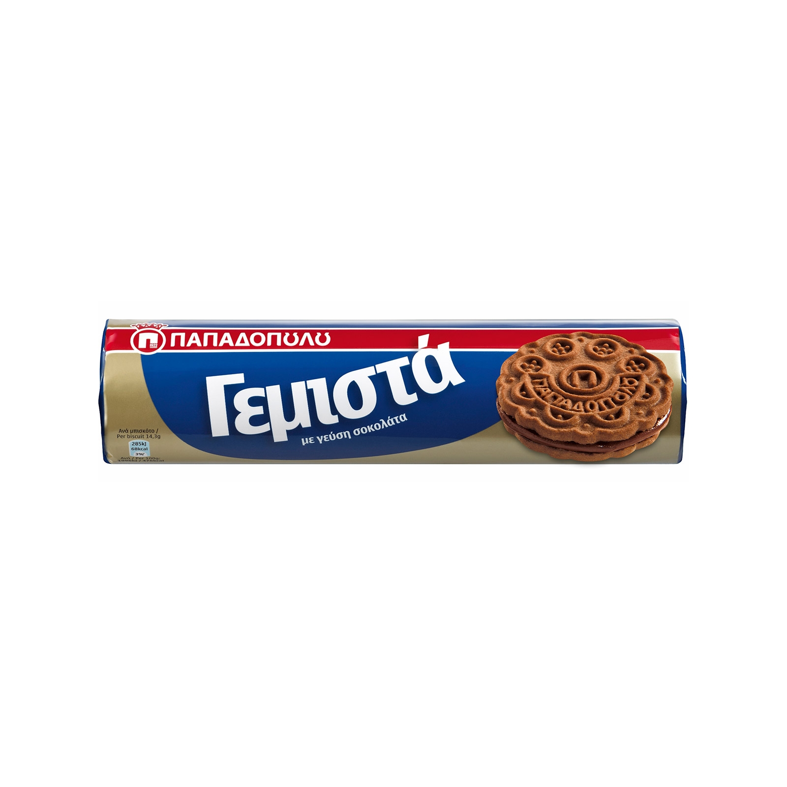 biscuits with chocolate flavored cream Papadopoulos 200g